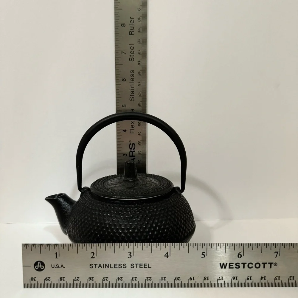 Japanese Cast Iron Arare Hobnail Tetsubin Style Teapot Infuser Black Made Japan
